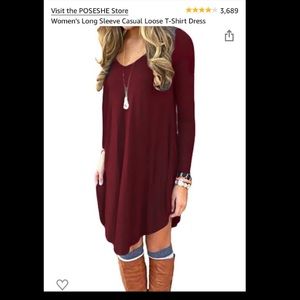 Burgundy TShirt Dress